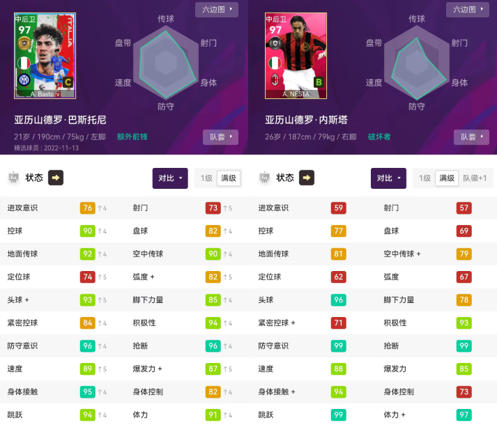 实况足球｜入手超值，新出神兽卡，比内斯塔还强悍？毕业数据盘点