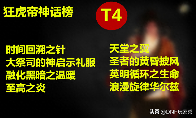 DNF神话：狂虎帝神话榜，教你王者神话最强配装