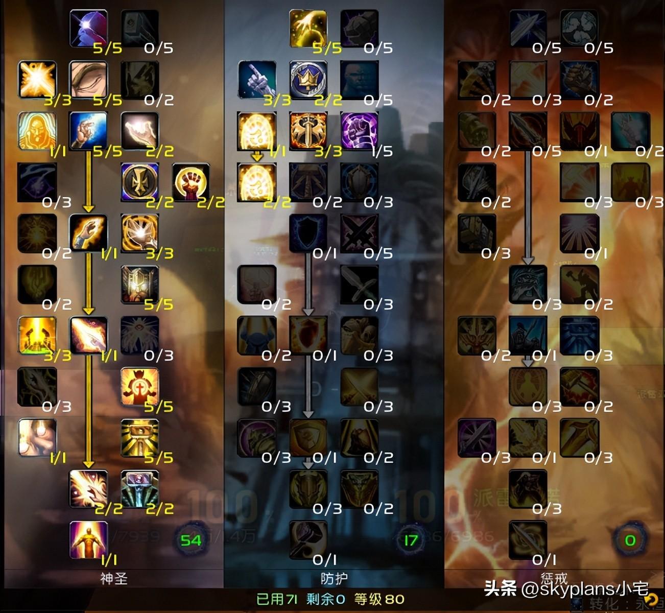 魔兽世界wlk巫妖王之怒：奶骑完美70-80级天赋加点及雕文